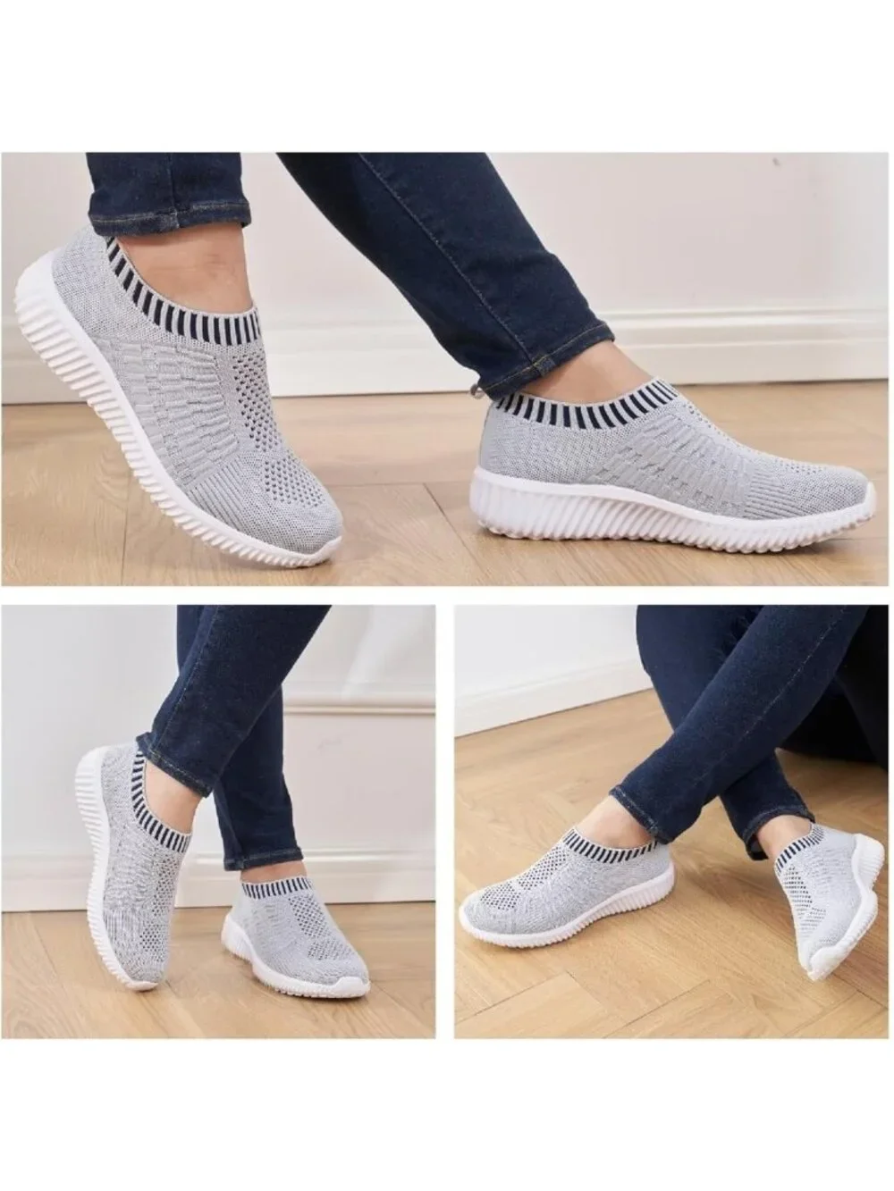 Comfortable Women's Slip-On Athletic Walking Shoes | Casual Mesh Tennis Sneakers